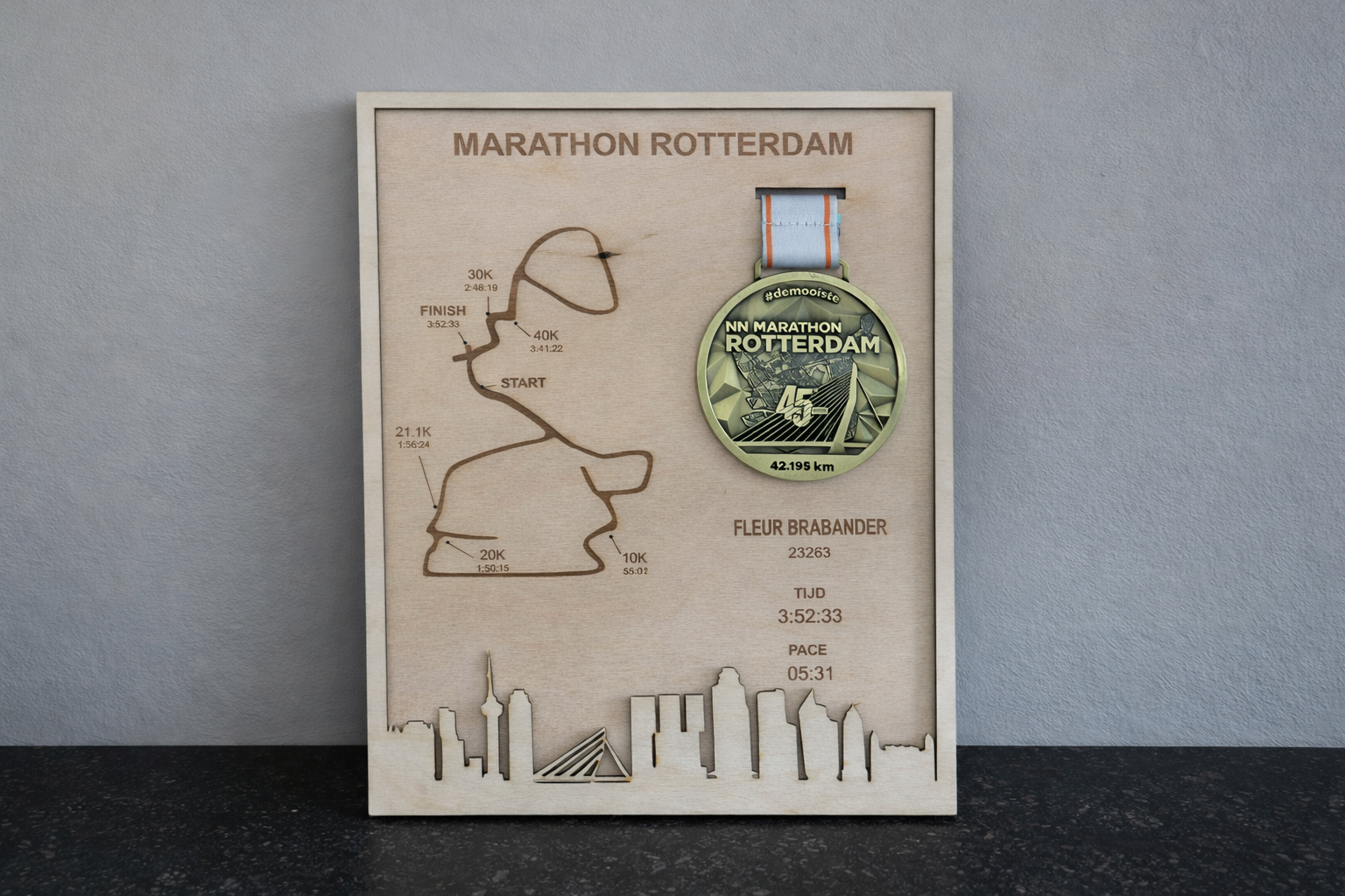 Medaillehouder marathon Rotterdam - Afbeelding 2