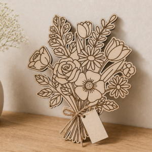 Houten bloemenboeket