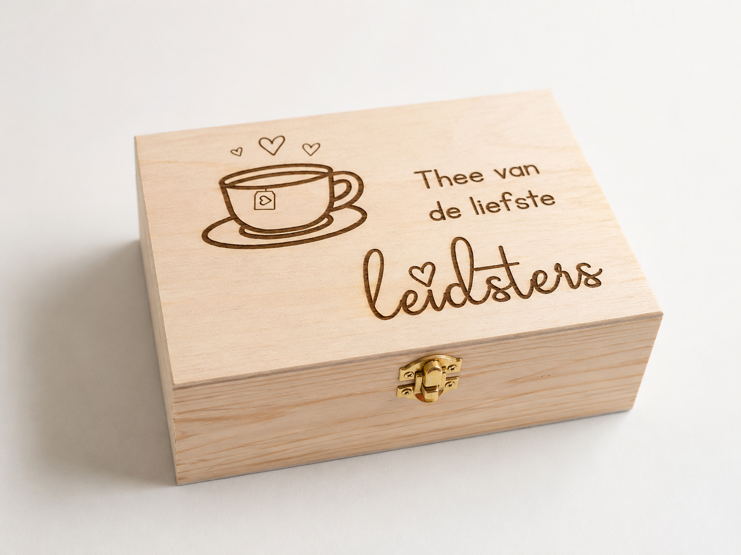 Houten theedoos cadeau - Afbeelding 1